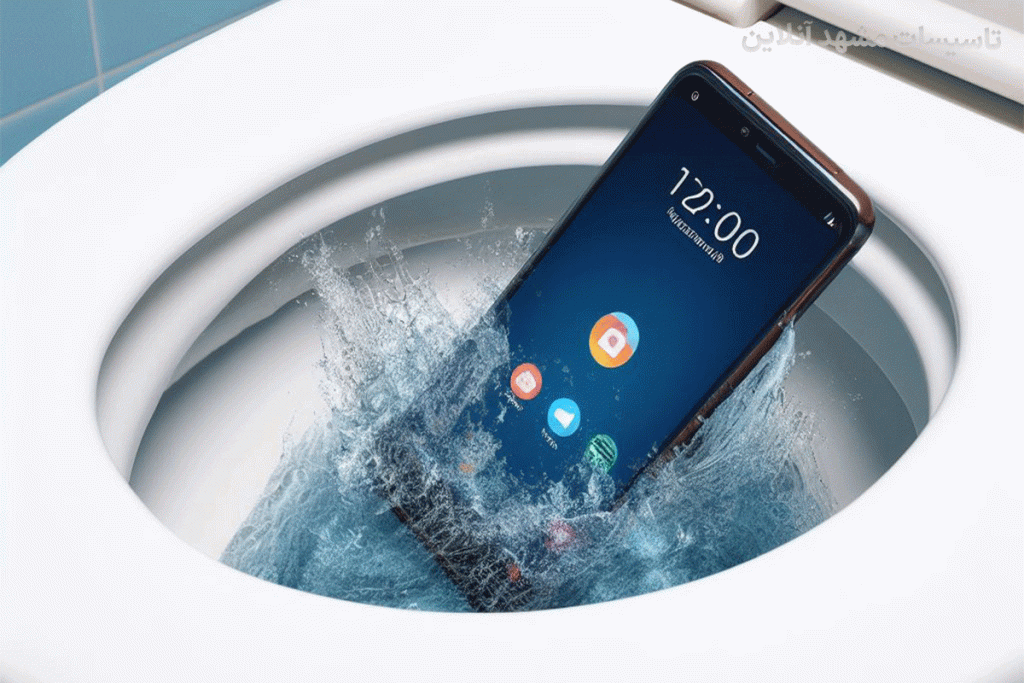 افتادن گوشی در دستشویی